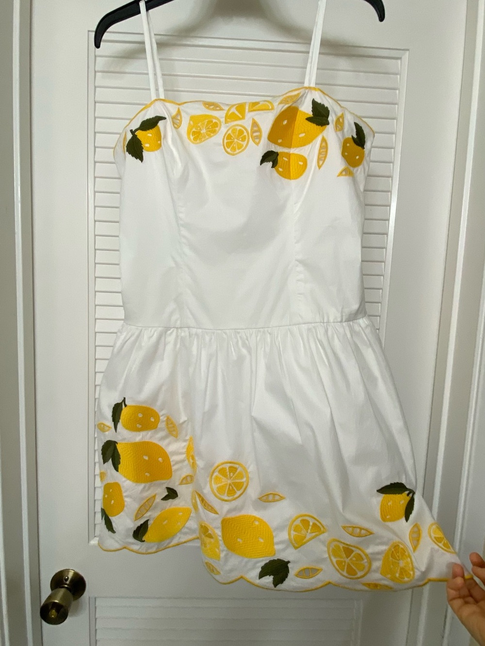 Corey Lynn Calter White Midi Dress with Yellow Lemon Embroidery - Picture 2 of 10